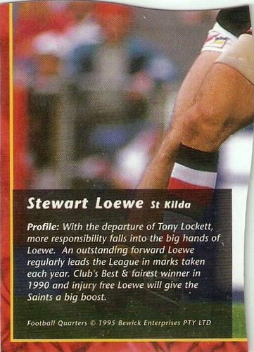 1995 Bewick Enterprises AFLPA Football Quarters #6 Stewart Loewe Back